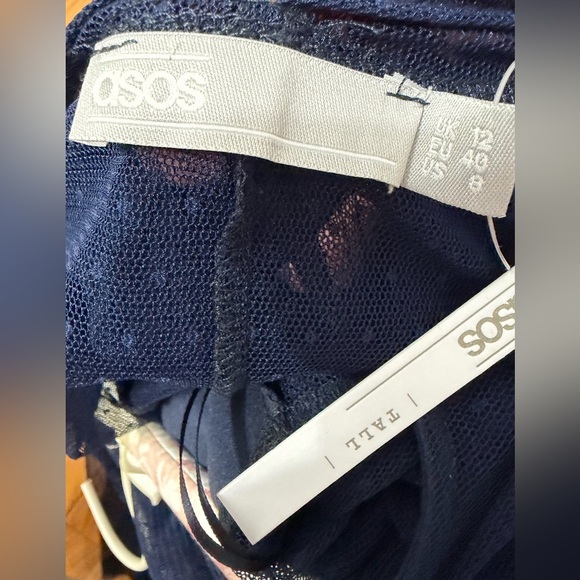 ASOS Navy Maternity Dress  Sheer Ruffle Bodycon Dress NWT, Party Dress - Picture 6 of 9